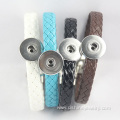 Multi Colorful Weaved Leather Noosa Bangle With DIY Buttons